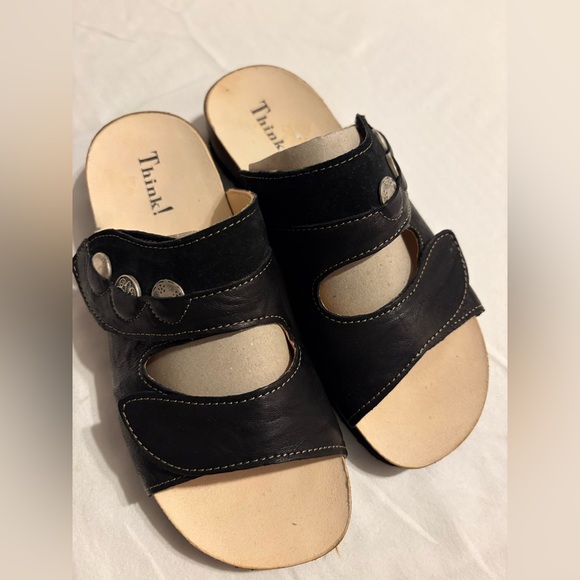 Think! Lion/Kombi Leather Slip On Sandals Size 8 - Picture 1 of 11